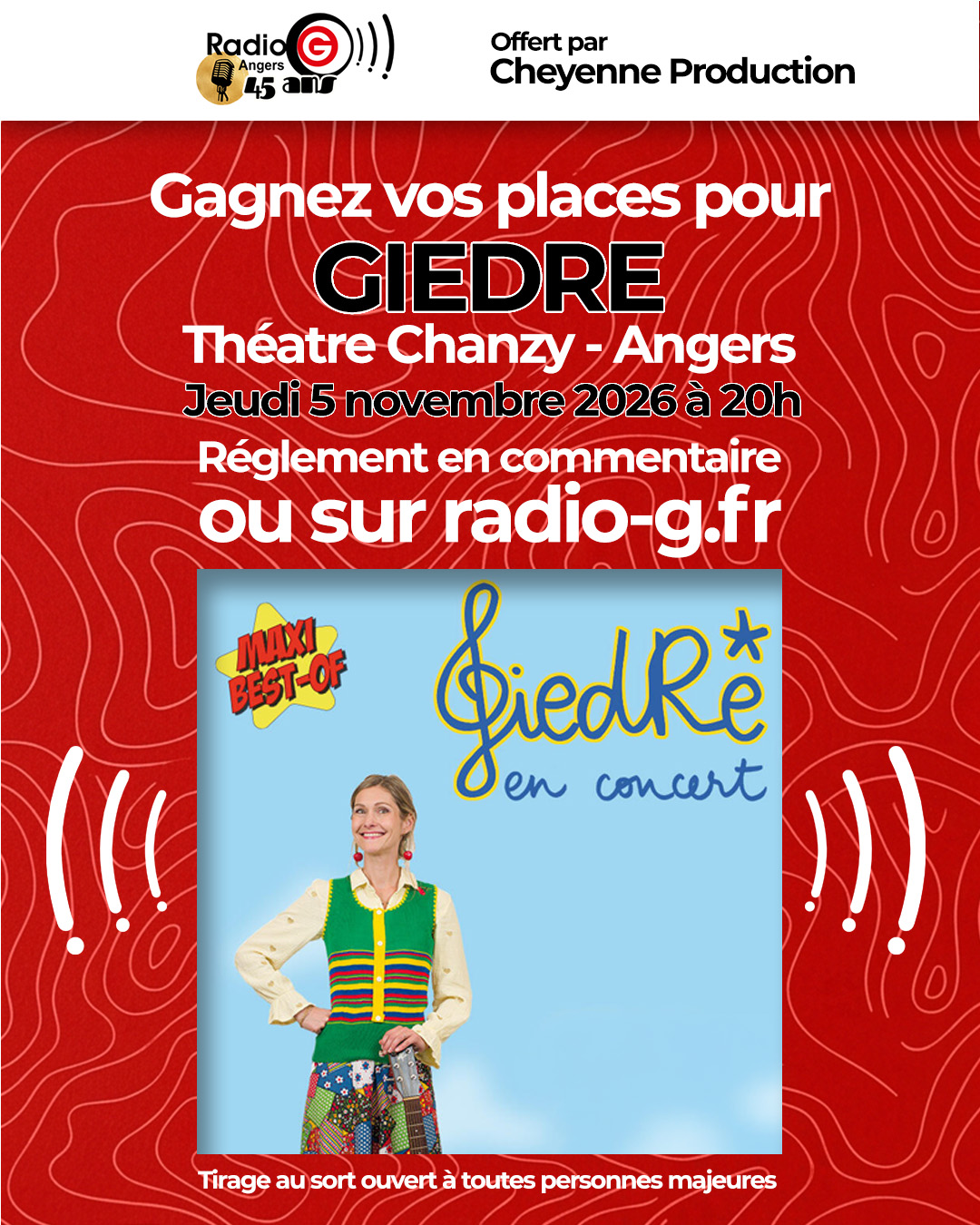 Places pour GiedRe Jeux concours