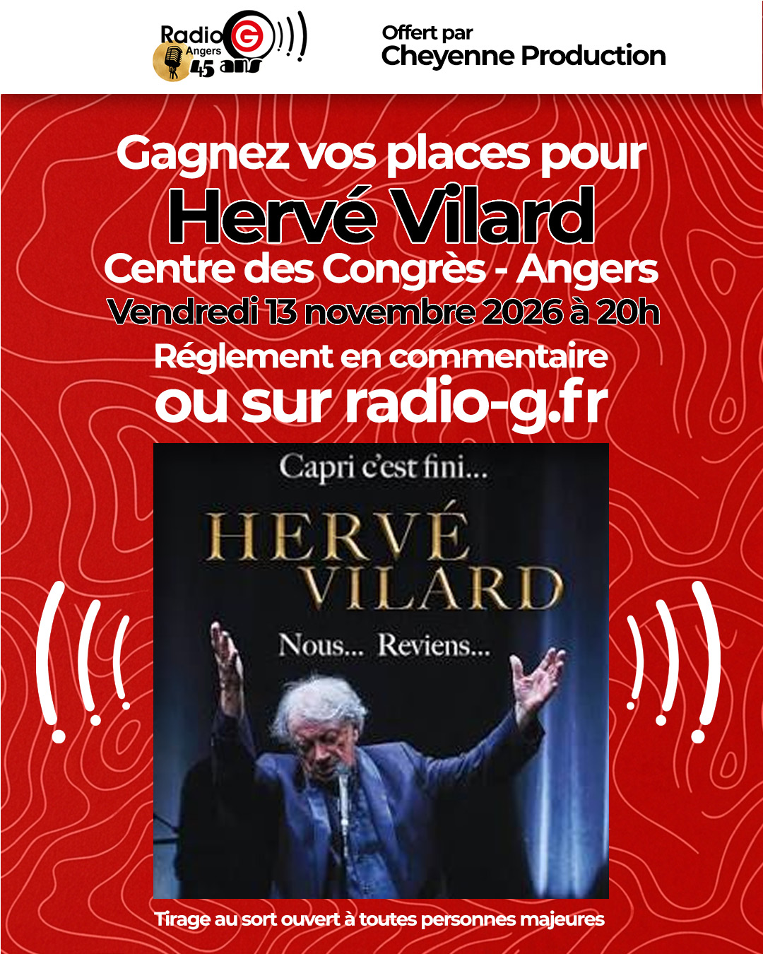 Places pour Herve Vilard Jeux concours