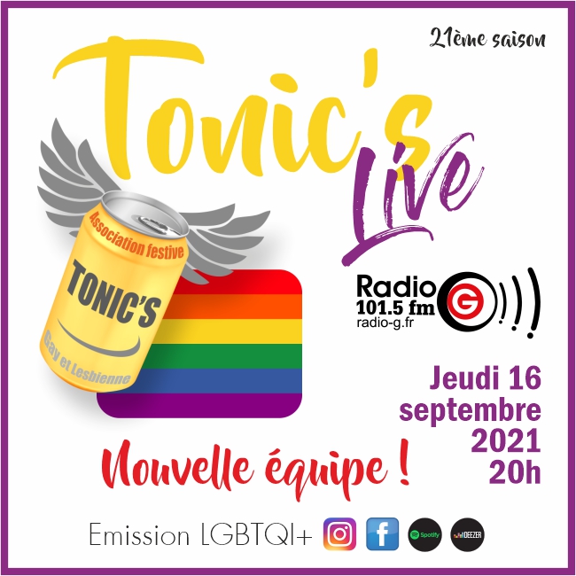 Tonic's Live du 16 09 2021 Emission gay et lesbienne Tonic's Live Tonic's Live du 16 09 2021